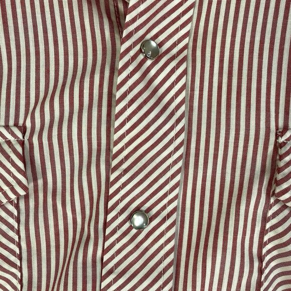 Champion Western Mens 19x35 Red Stripe Shirt Long Sleeve Pearl Snap Rodeo - Picture 6 of 9